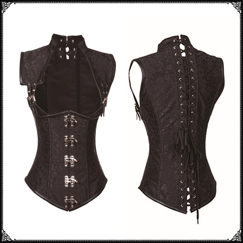 Color: as shown, Size: L - Magic Card Riding New European And American Retro Palace Gothic Vest Corset Steel Bone Cosplay Halloween Shooting Suit - Image 2