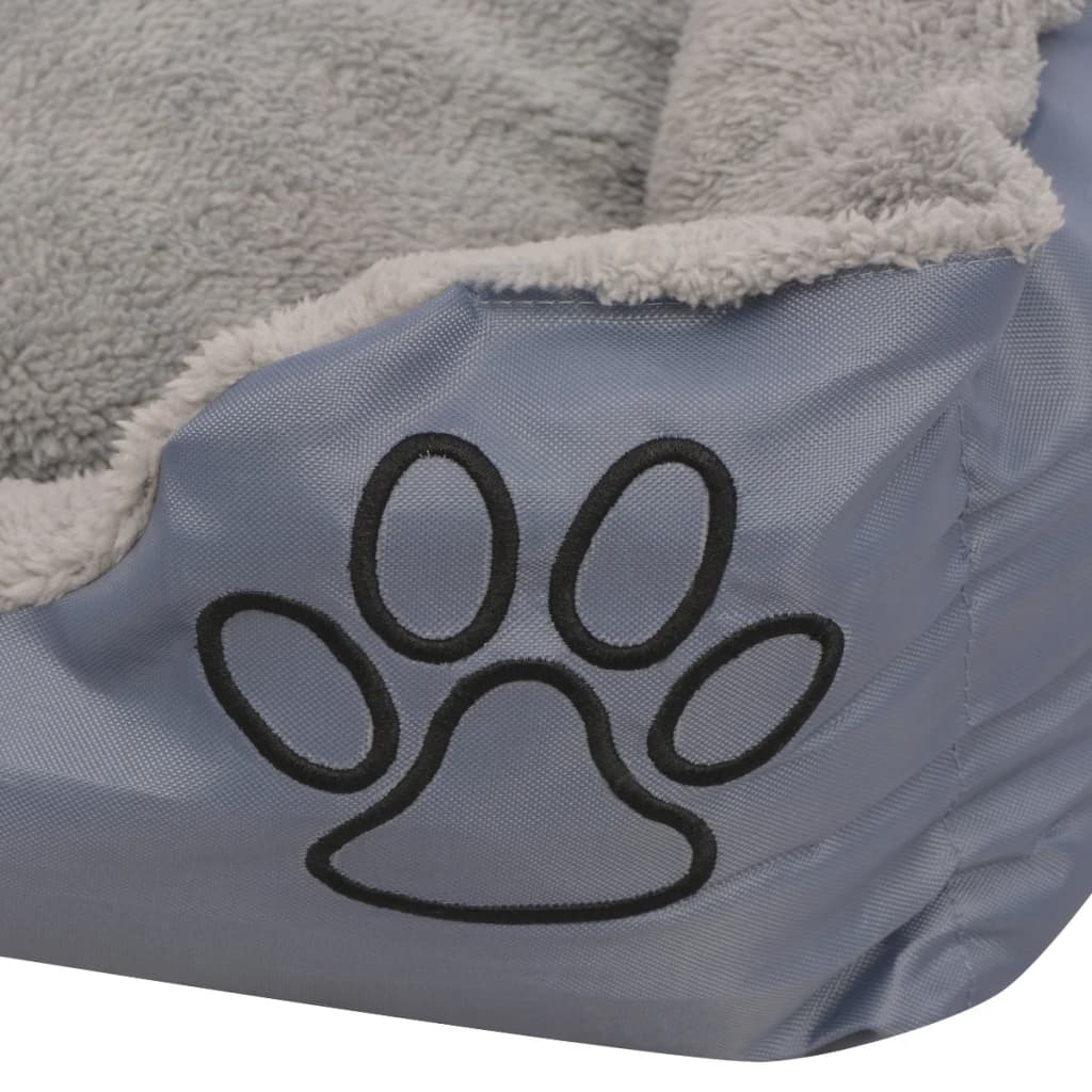 vidaXL Dog Bed with Padded Cushion Size M Grey - Image 4