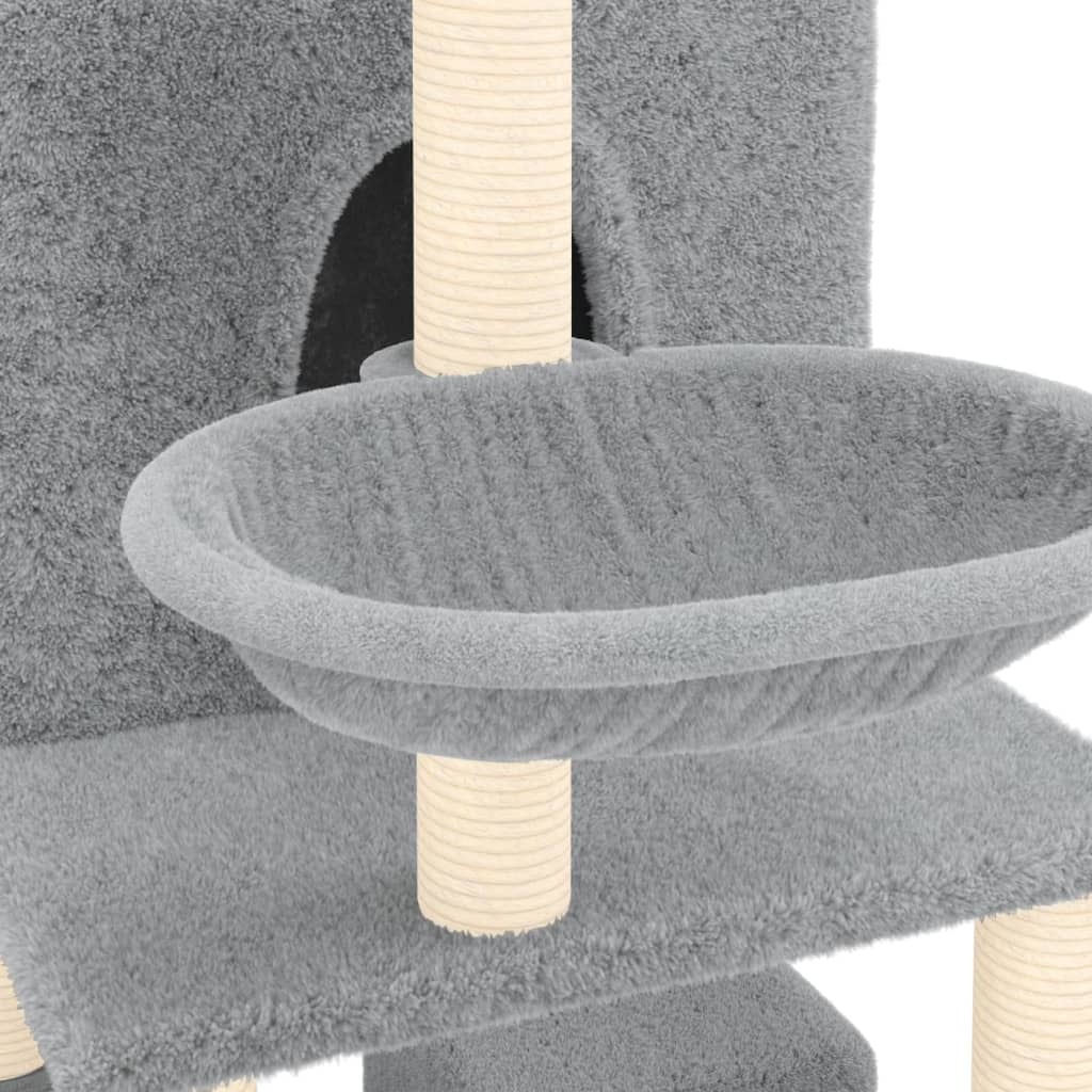vidaXL Cat Tree Light grey Engineered wood 70.9 in Adjustable Armrests - Image 6