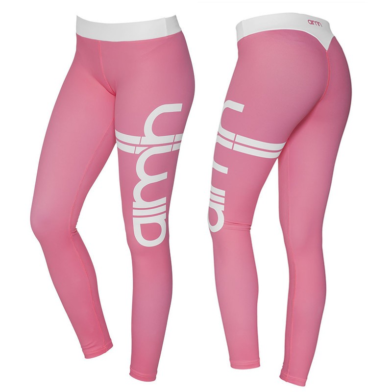Color: Pink, Size: L - Printed High Waist Yoga Leggings