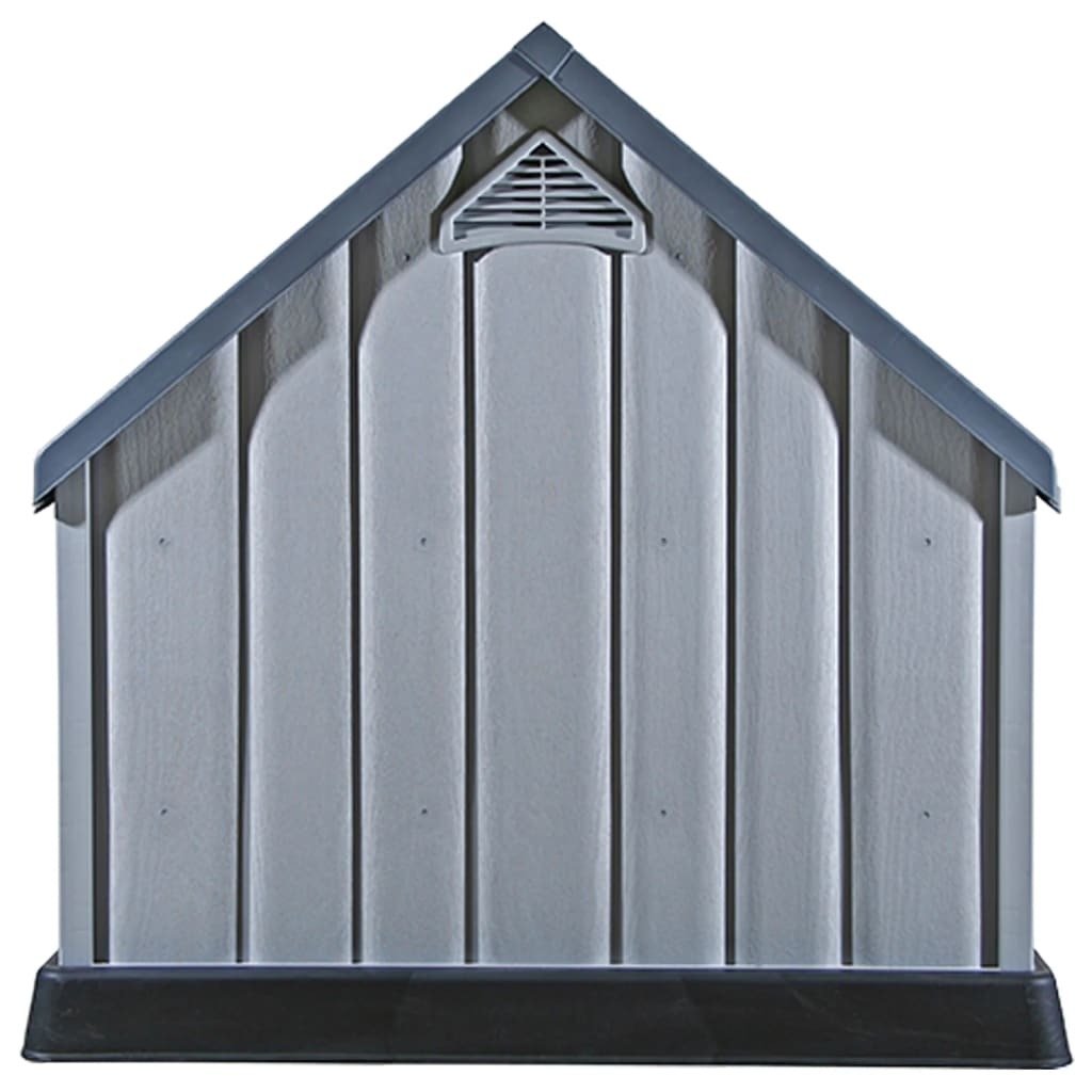 vidaXL Dog House Gray Plastic Large Durable Dog House Rectangular - Image 6