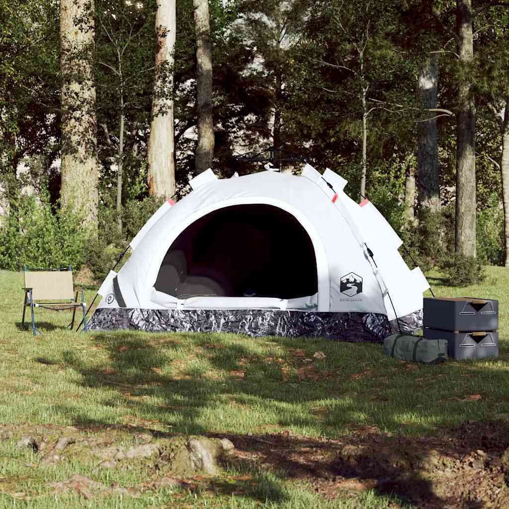 vidaXL Camping Tent 2-Person White Blackout Fabric Quick Release - Image 3