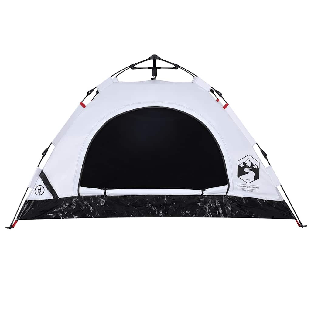 vidaXL Camping Tent 2-Person White Blackout Fabric Quick Release - Image 6