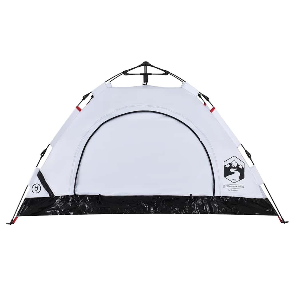 vidaXL Camping Tent 2-Person White Blackout Fabric Quick Release - Image 7