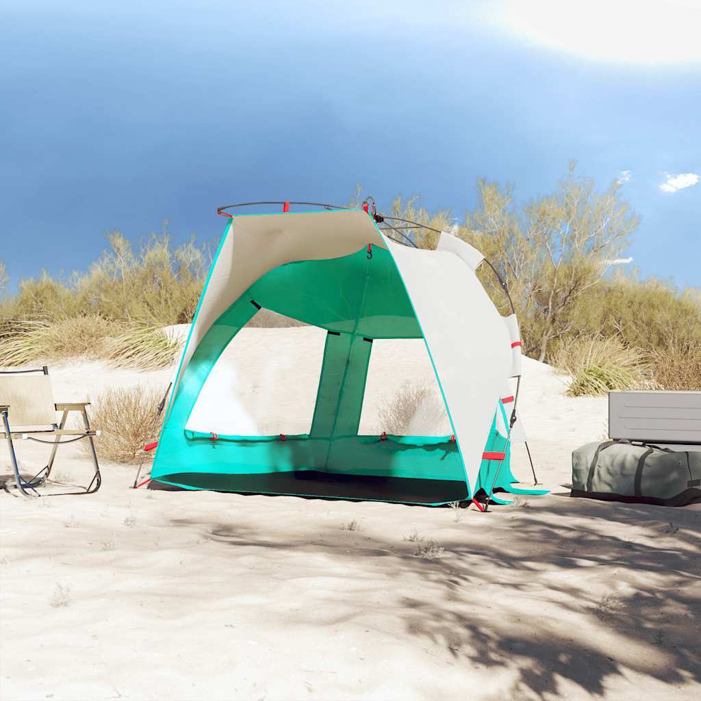 vidaXL Beach Tent 2-Person Sea Green Quick Release Waterproof - Image 3