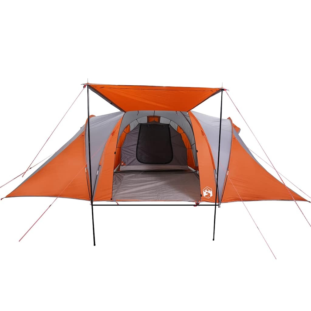 vidaXL Family Tent Dome 6-Person Grey and Orange Waterproof - Image 6