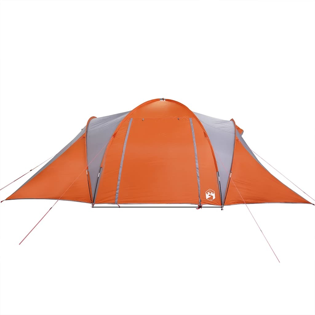 vidaXL Family Tent Dome 6-Person Grey and Orange Waterproof - Image 7