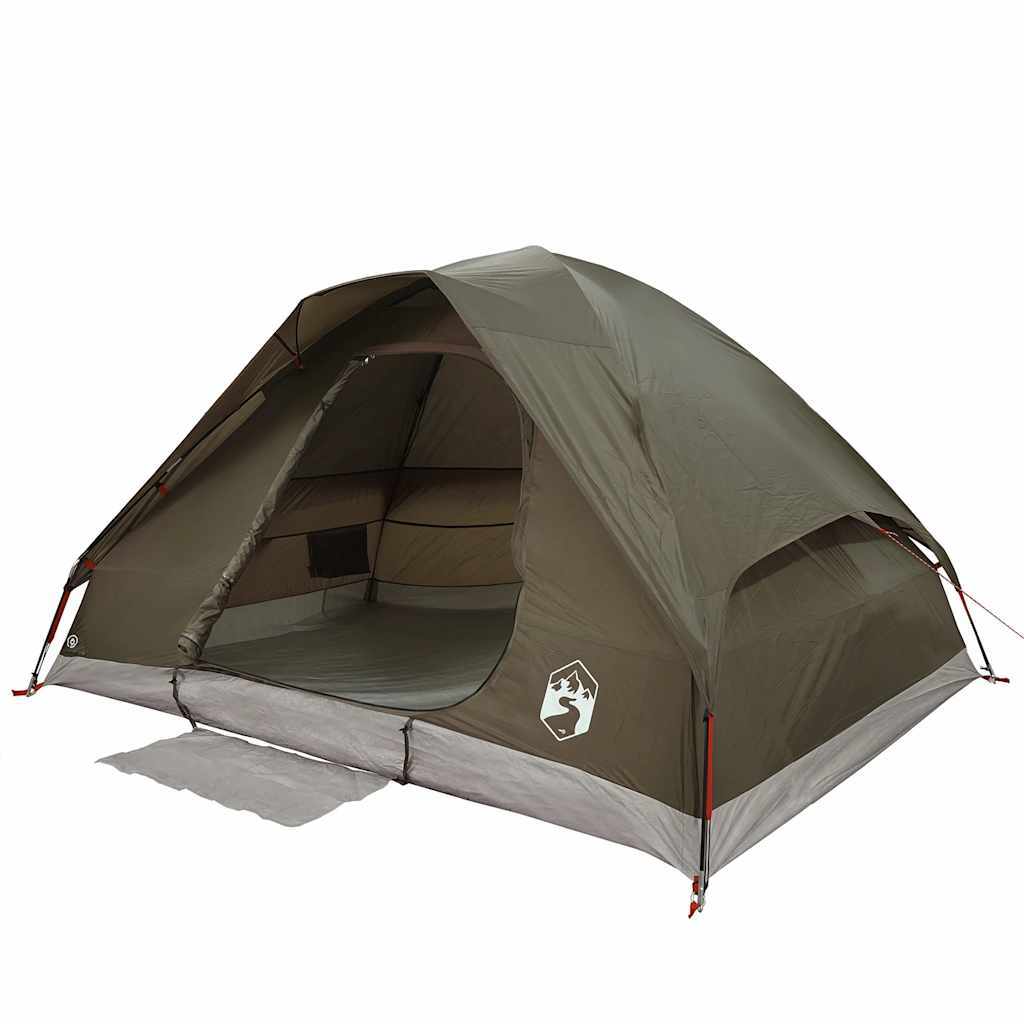 vidaXL Camping Tent Dome 2-Person Brown Waterproof - Image 4