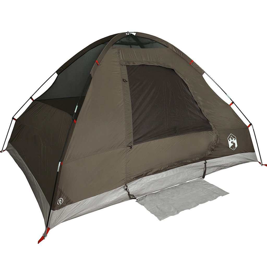 vidaXL Camping Tent Dome 2-Person Brown Waterproof - Image 5