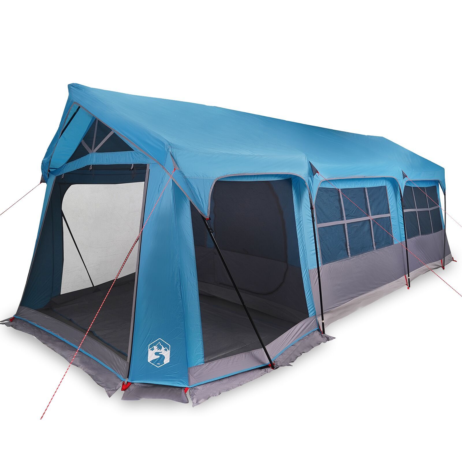 vidaXL Camping Tent with Windows Blue 10-Person Waterproof - Image 3