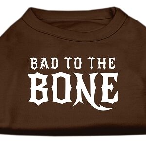 Bad to the Bone Dog Shirt Brown XS