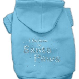 I Believe in Santa Paws Hoodie Baby Blue L