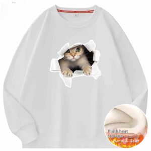 Color: Velvet White, Size: S - Men's Pullover Loose Round Neck Couple Bottoming Shirt Cotton Long Sleeve T-shirt