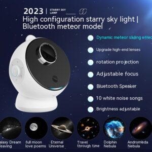 Light Source Power: 1W, Light Color: Bluetooth Meteor 6 Picture - Star Light Projector Creative Galaxy Ambience Light