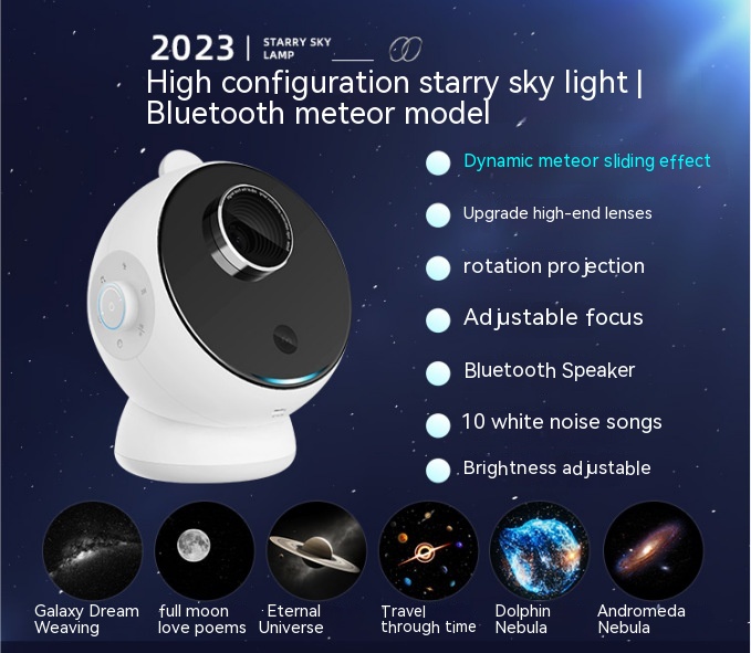 Light Source Power: 1W, Light Color: Bluetooth Meteor 6 Picture - Star Light Projector Creative Galaxy Ambience Light