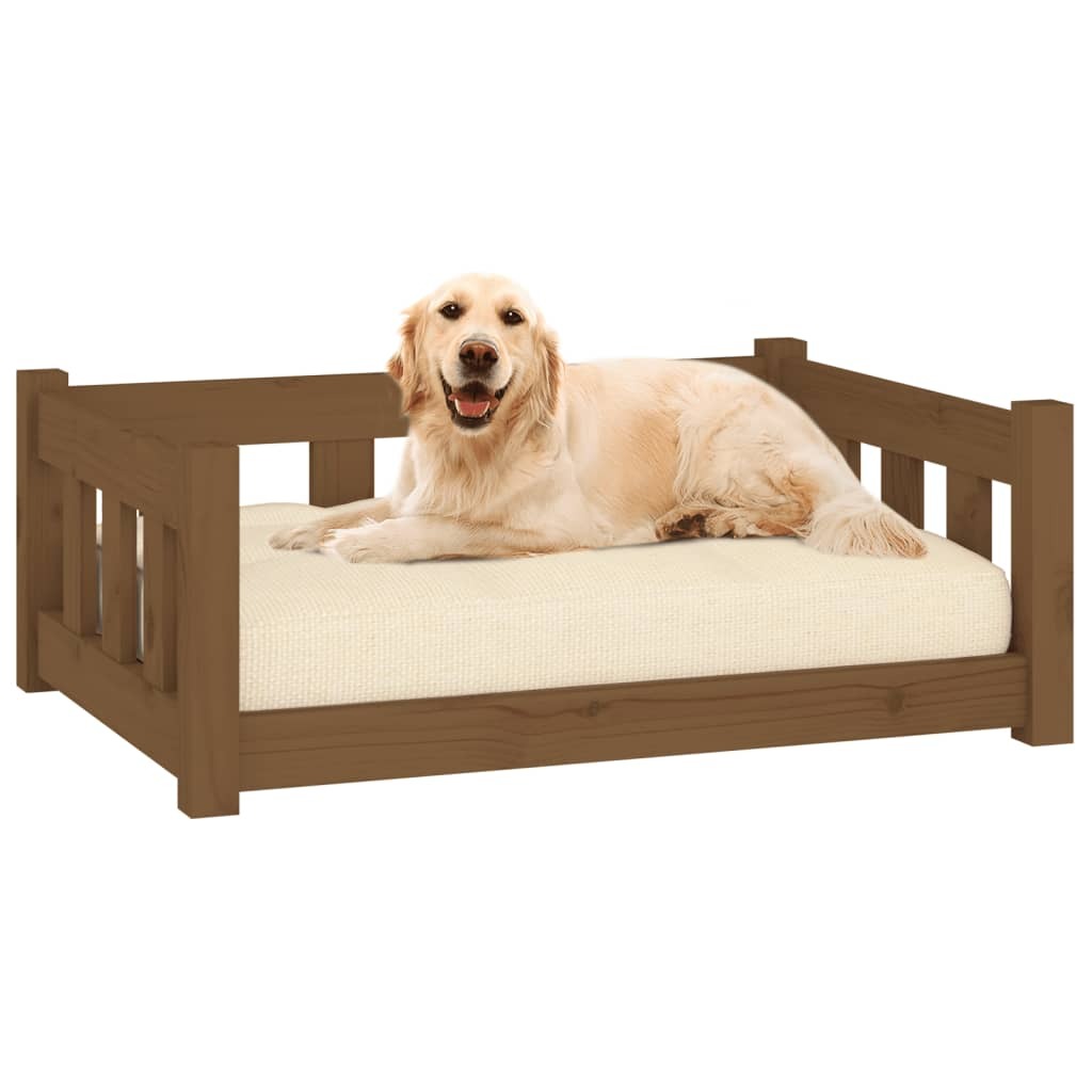 vidaXL Dog Bed Honey Brown Solid Pine Wood Medium Durable Dog Bed - Image 3