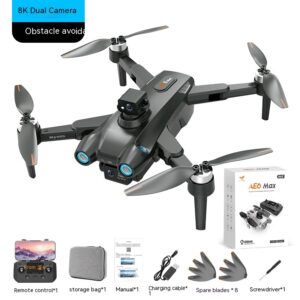 Color: Black 360 ?&deg; Obstacle Avoidance, format: Single Electric Version - HD Aerial Photography GPS Brushless Motor Four-axis