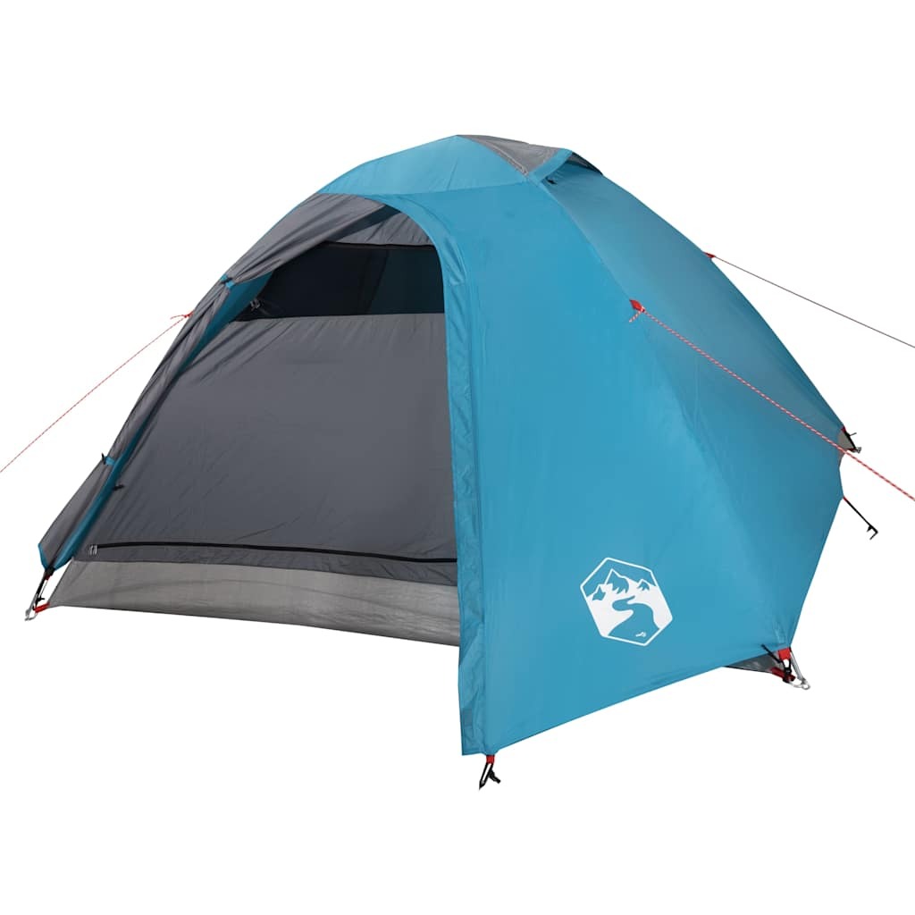 vidaXL Camping Tent Dome 4-Person Blue Waterproof - Image 4
