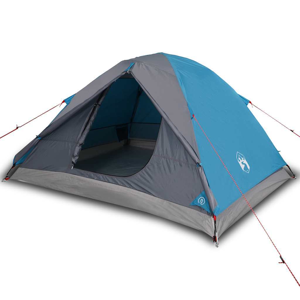 vidaXL Camping Tent Dome 3-Person Blue Waterproof - Image 2