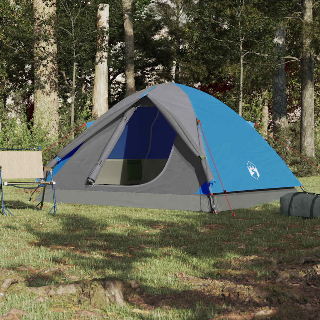vidaXL Camping Tent Dome 3-Person Blue Waterproof - Image 3