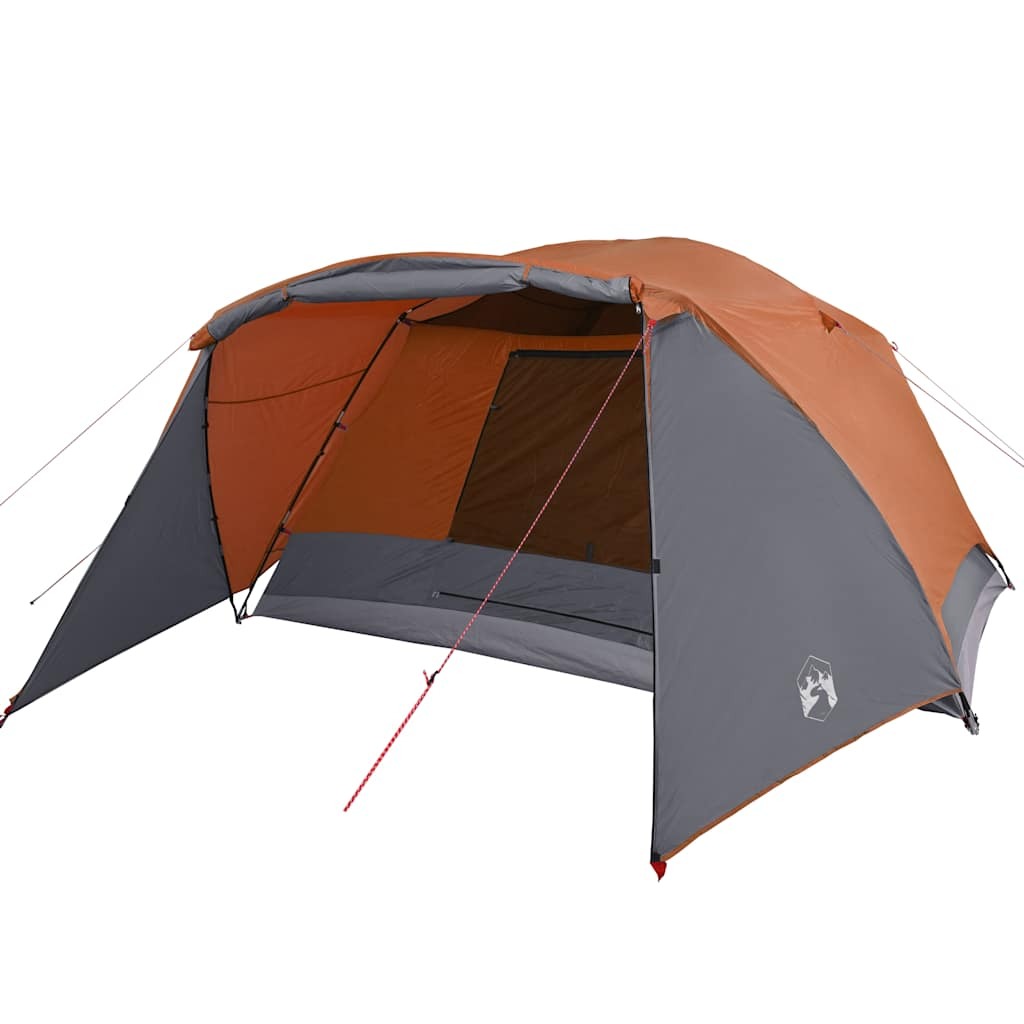 vidaXL Family Tent with Porch 6-Person Gray and Orange Waterproof - Image 4