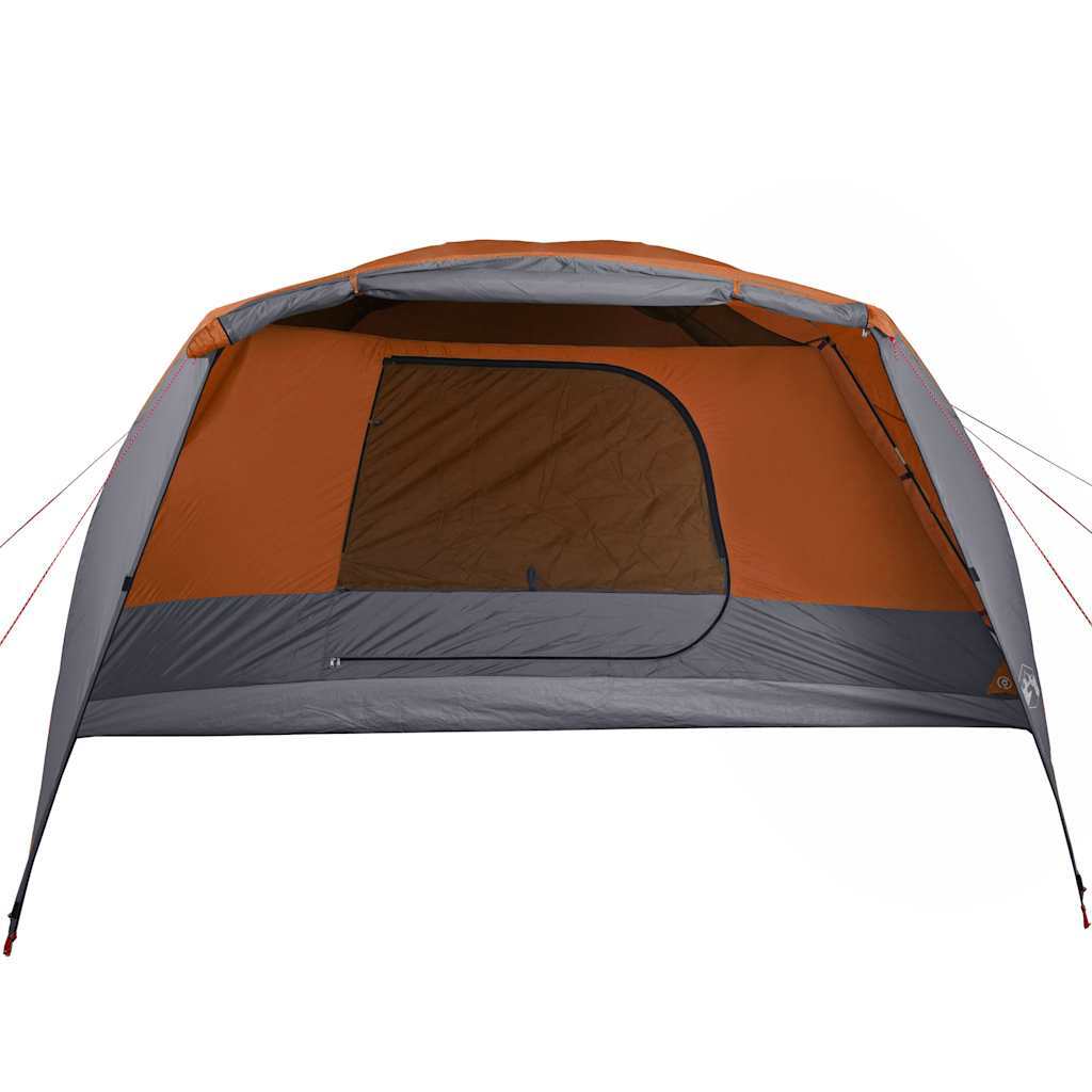 vidaXL Family Tent with Porch 6-Person Gray and Orange Waterproof - Image 5