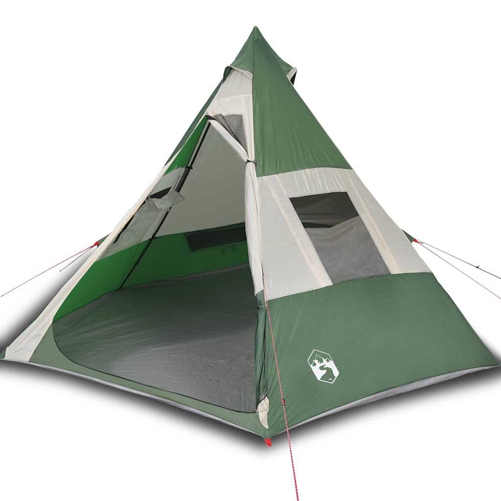 vidaXL Camping Tent Tipi 7-Person Green Waterproof - Image 2
