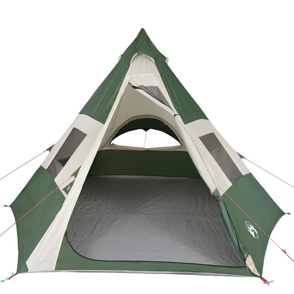 vidaXL Camping Tent Tipi 7-Person Green Waterproof - Image 5
