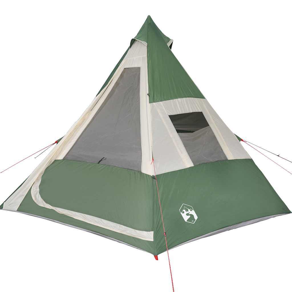 vidaXL Camping Tent Tipi 7-Person Green Waterproof - Image 6