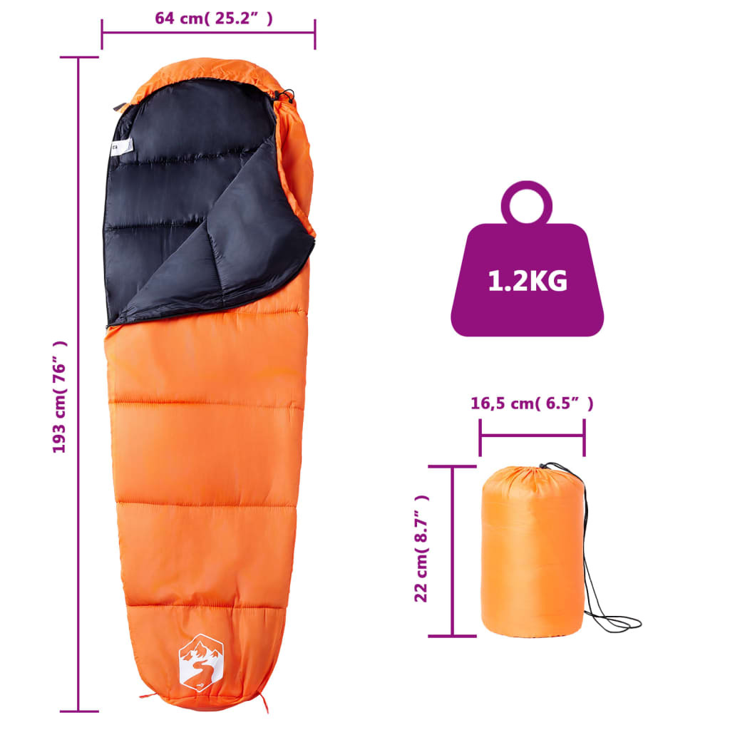 vidaXL Mummy Sleeping Bag for Adults Camping 3 Seasons - Image 5