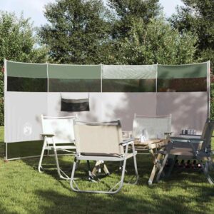 vidaXL Camping Windbreak Green 144.1"x59.8"x59.8" Waterproof