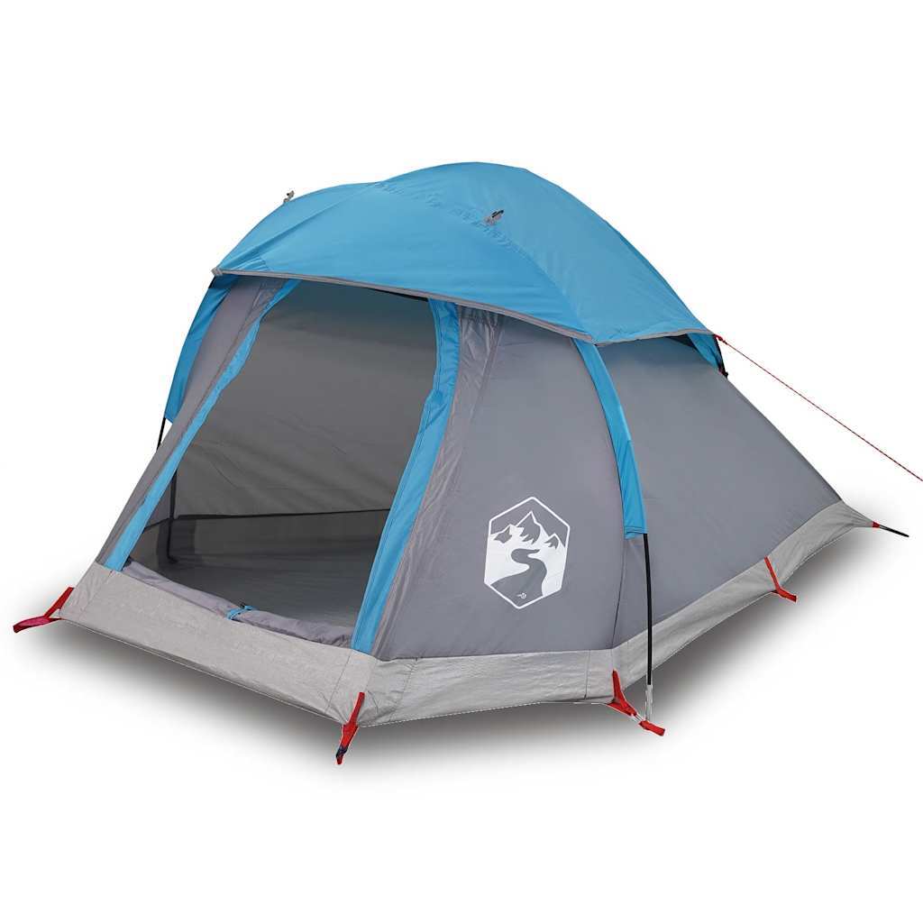 vidaXL Camping Tent Dome 1-Person Blue Waterproof - Image 2