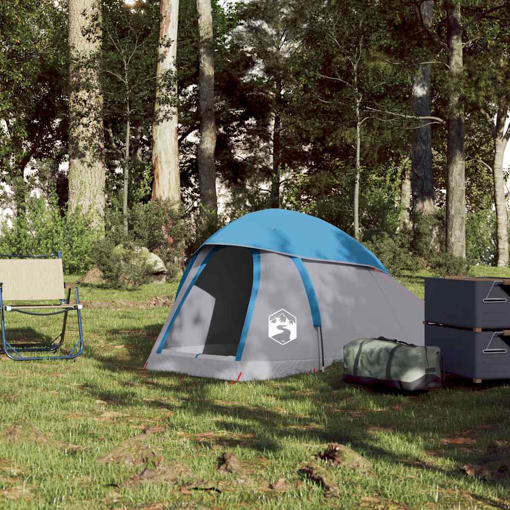 vidaXL Camping Tent Dome 1-Person Blue Waterproof - Image 3