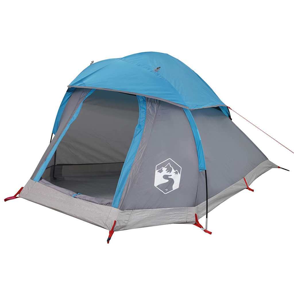 vidaXL Camping Tent Dome 1-Person Blue Waterproof - Image 4