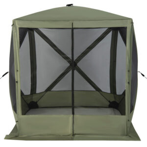 6.7 x 6.7 Feet Pop Up Gazebo with Netting and Carry Bag-Green - Color: Green
