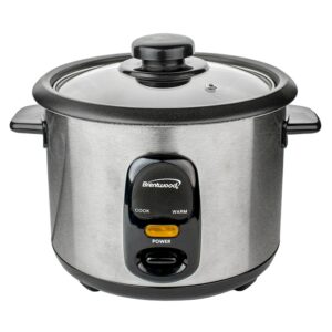 Brentwood 8 Cup Rice Cooker / Non-Stick with Steamer in Silver