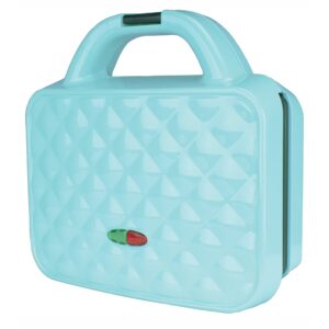 Brentwood Couture Purse Non-Stick Dual Waffle Maker in Blue with Indicator Lights