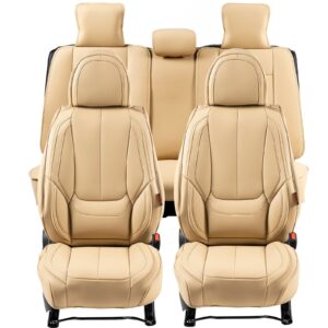 VEVOR Seat Covers, Universal Car Seat Covers Full Set Seats, Front and Rear Seat, 13pcs Faux Leather Seat Cover, Full Enclosed Design, Detachable Headrest and Airbag Compatible, for Most Car SUV Truck